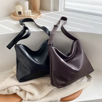 

New Women's Bag Solid Color PU Shoulder Messenger Bag Fashion Casual Women Bag Shopping Bag Ladies Bag Big Bag 2020