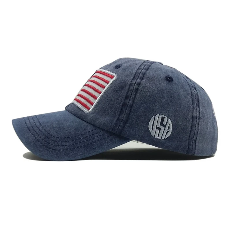 Хлопковая шляпа в стиле ретро с вышитыми буквами и американским флагом, головной убор для спорта на открытом воздухе, спортивные бейсболки для бега
