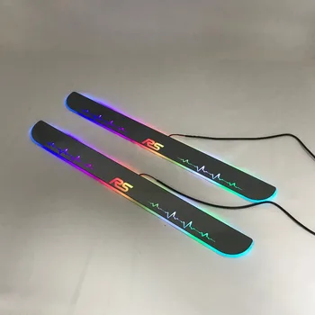 

RQXR led moving door scuff for skoda octavia rs dynamic door sill plate flat lining overlay flow/fixed light