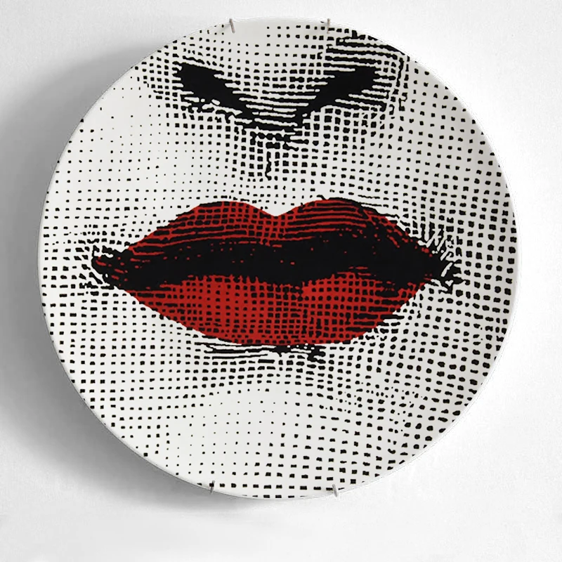 1 Топ Моды Milan rosenthal Piero fornasetti тарелки цвет черный и белый иллюстрации подвесные блюда образец комнаты/дома/отеля украшения - Цвет: 1