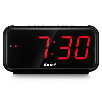 

6.5-inch Large Screen Big Snooze Button Red LED Digital Bedside Alarm Clock