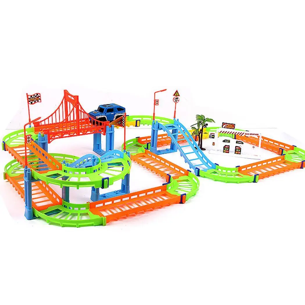 гоночный трек №5 wader. набор игровой devik, железная дорога. детская пластмассовая дорога. железная дорога веселое путешествие devik. 44730 гоночный трек.