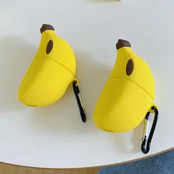 

3D Case for AirPods Cartoon Earphone Case for Airpods 2 Cute Accessories Protect Cover with Keychain Cute Fruit Banana Design