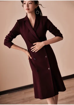 

Suits Women 2020 Autumn Winter Luxury Long Sleeve Blazer Jacket Suit Elegant Double Breasted Dress Office Lady Plus Size