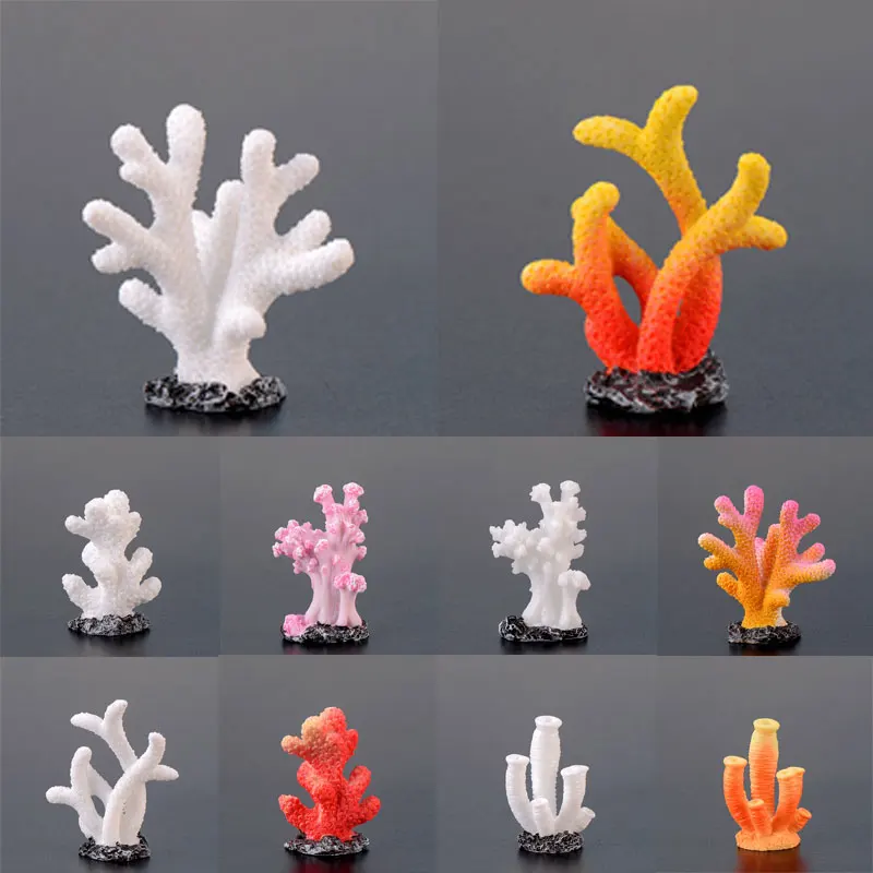 Colorful Mini Artificial Coral Cute Small Ornaments Gifts Aquarium Decor Multicolor Resin Fashion Fish Tank Decoration DIY Craft