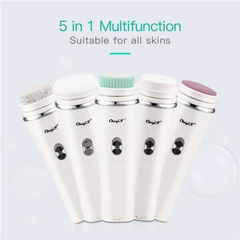 

5 in 1 Multifunctional Face Massager Facial Skin Care Soft Rotating Sponge Brush with Soft Bristles Gental Exfoliating Head