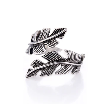 

Retro High Quality Female Personality Feathers Arrow Rings Open Adjustable Size Fashion Tide Flow High Quality Jewelry