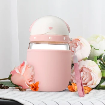 

Mini Cute Korean Cup Simple Solid Glass Transparent Cup Portable Creative Botellas Para Agua Korean Student Juice Cup EA60SH