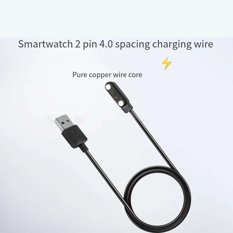 2pin Напульсники линия зарядки Смарт-часы магнитное устройство для кабель