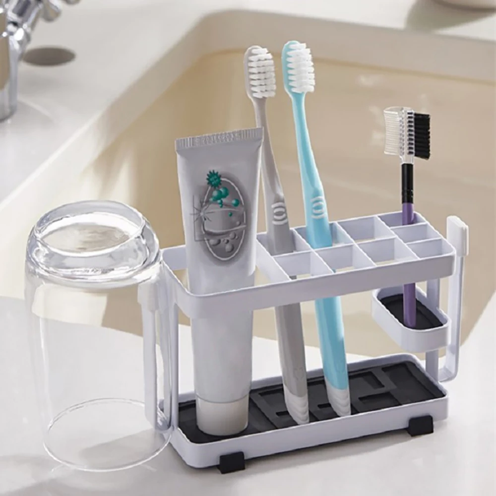 

Bathroom Plastic Toothbrush Holder And Toothpaster Holder Storage Organizer Rack Toothbrush Box Bathroom Accessories
