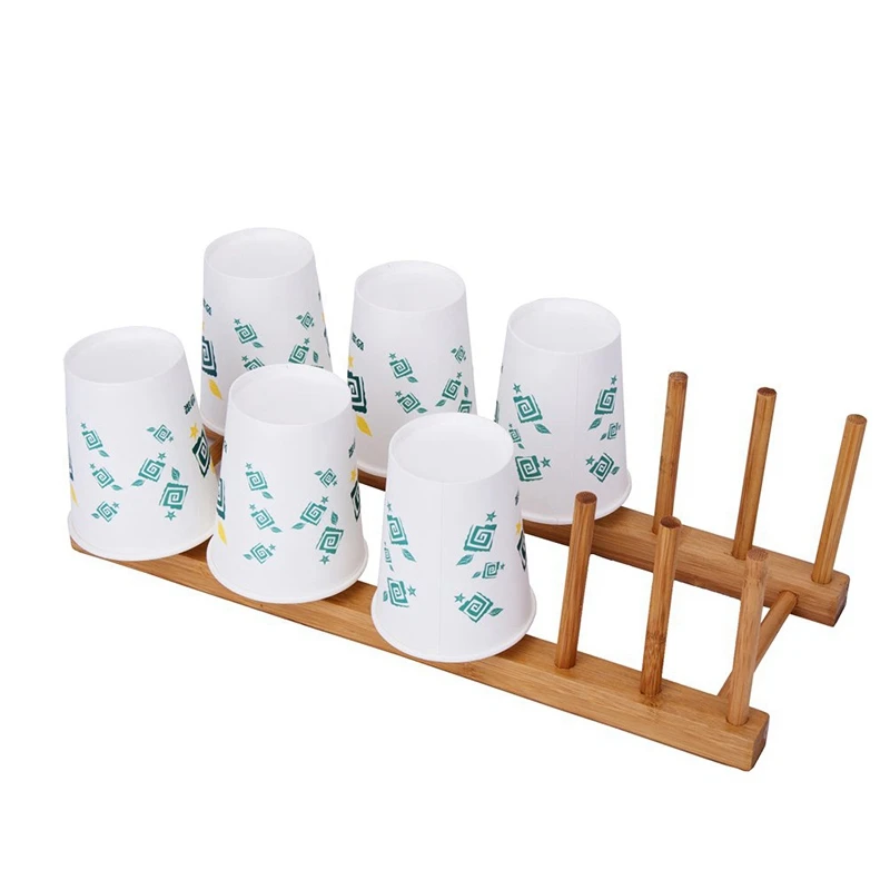 New-2Pcs бамбуковая тарелка для посуды, чаша, чашка, книга, горшок, крышка, разделочная доска, подставка для сушки, сушилка, держатель для хранения, органайзер, кухонная кабина