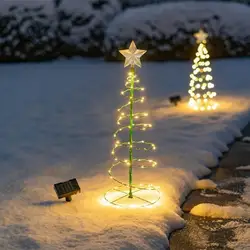 Solar Metal LED Christmas Tree Decoration String Lights Holiday Decor Ornament Garden Roadside Trail Atmosphere Light