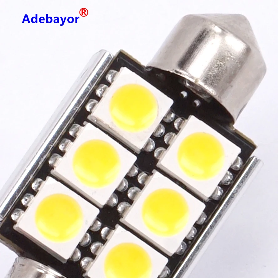 200 шт. 36 мм C5W C10W CANBUS без ошибок фонасветильник 6 SMD 5050 Светодиодный Светодиодная