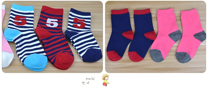 CHILDREN'S Socks Combed Cotton Kids Cotton Socks Cartoon Children Tube Socks Sweat Absorbing Primary School STUDENT'S Athletic S