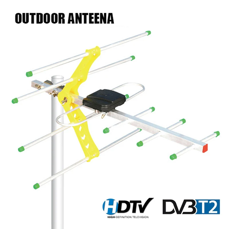 Наружная телевизионная антенна для цифрового ТВ DVBT2 HD tv ISDBT ATSC наземная цифровая ТВ s антенна с высоким коэффициентом усиления сильный сигнал+ коаксиальный кабель