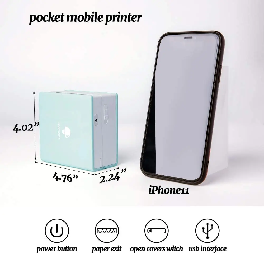 Phomemo M02 портативный принтер для этикеток Mini Bluetooth термальный фотопринтер обучения