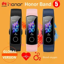 Глобальная версия HONOR Band 5 Смарт-браслет Оксиметр крови кислород несколько циферблатов сердечного ритма фитнес-трекер сна шагомер NFC