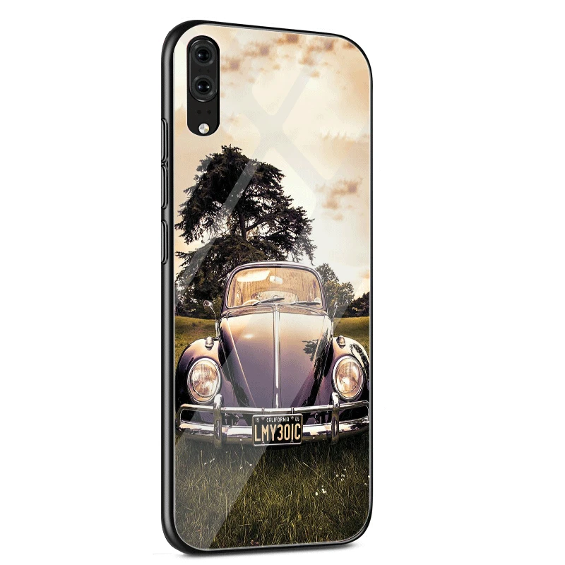 Стеклянный чехол для huawei P30 P20 P10 Y9 Y6 mate 20 Pro Lite P Smart Honor 7A 8X9 10 чехол винтажный VW Beetle для Coque - Цвет: G5