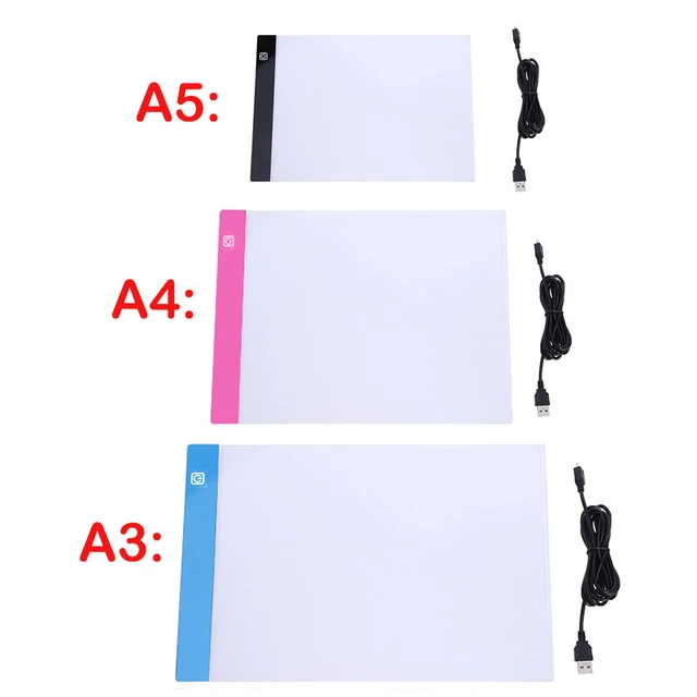 A3/A4/A5 Mesa de luz para Calco LED Dibujo Panel Tableta Dibujo Tamaño A4  Light Pad Drawing Dibujar Portátil para Dibujo Pantalla Tableta de Luz para  Calcar Bocetos Diamante - AliExpress