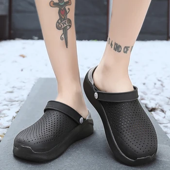 

Men Beach Sandals Crocse Unisex Hole Shoes Summer Lightweight Breathable Casual Slippers Clogs Anti-slip Flip Flops Soft Sandals