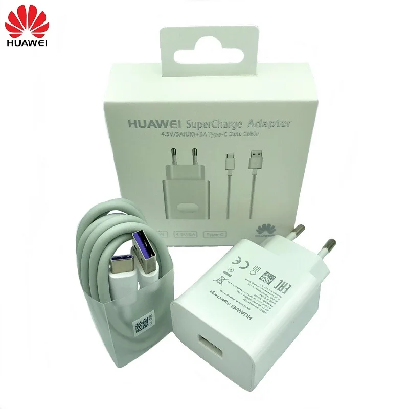 

Original Huawei Supercharge Mate 9 10 Mate 20 Pro P20 Supercharge QuickTravel Wall Adapter 4.5V5A/5V4. 5A Type-C 3.0 USB Cable