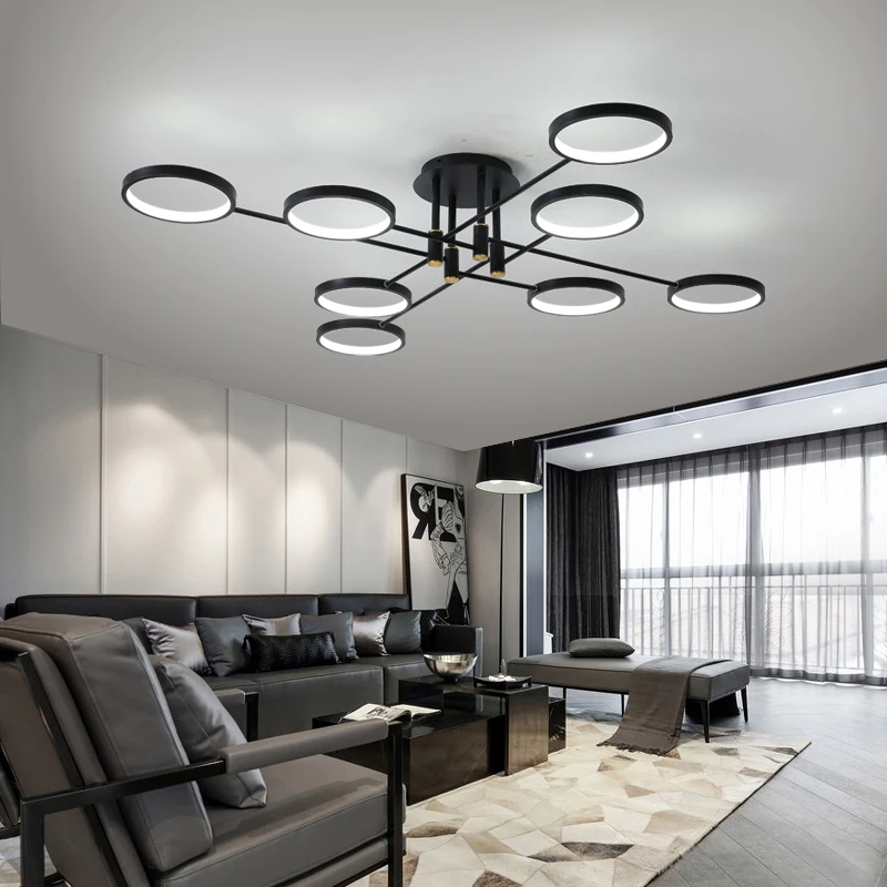

LED Chandelier With Remote Control For Living Room Study Bedroom Kitchen Home Black Branch Ceiling Lamp Lighting Fixtures