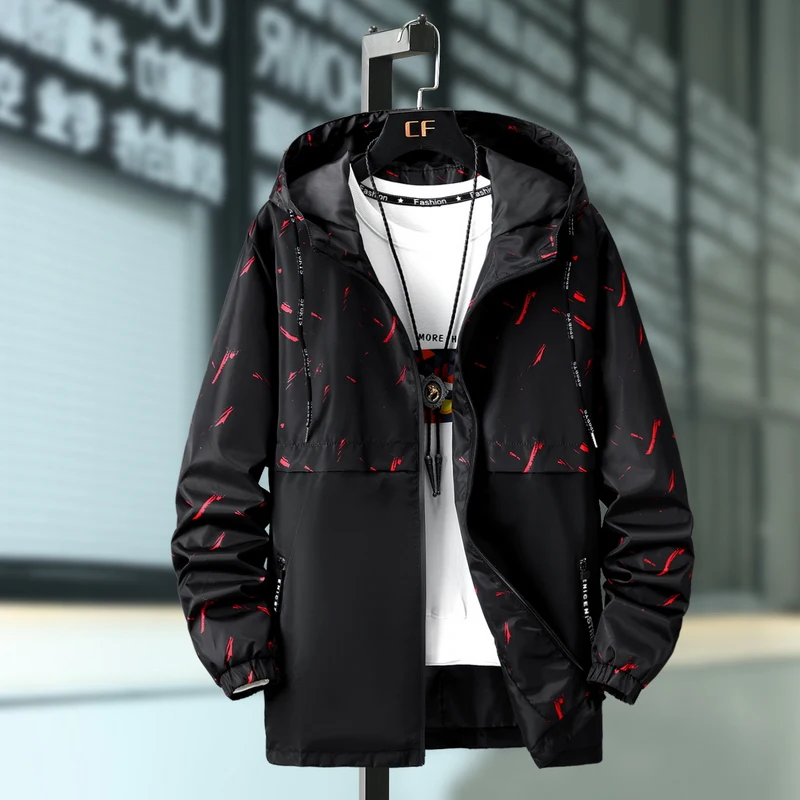 

New men jacket hooded Jackets Plus Size 10XL 9XL 8XL 7XL men Windbreaker Casual Coat for Male Outerwear Streetwear jacket