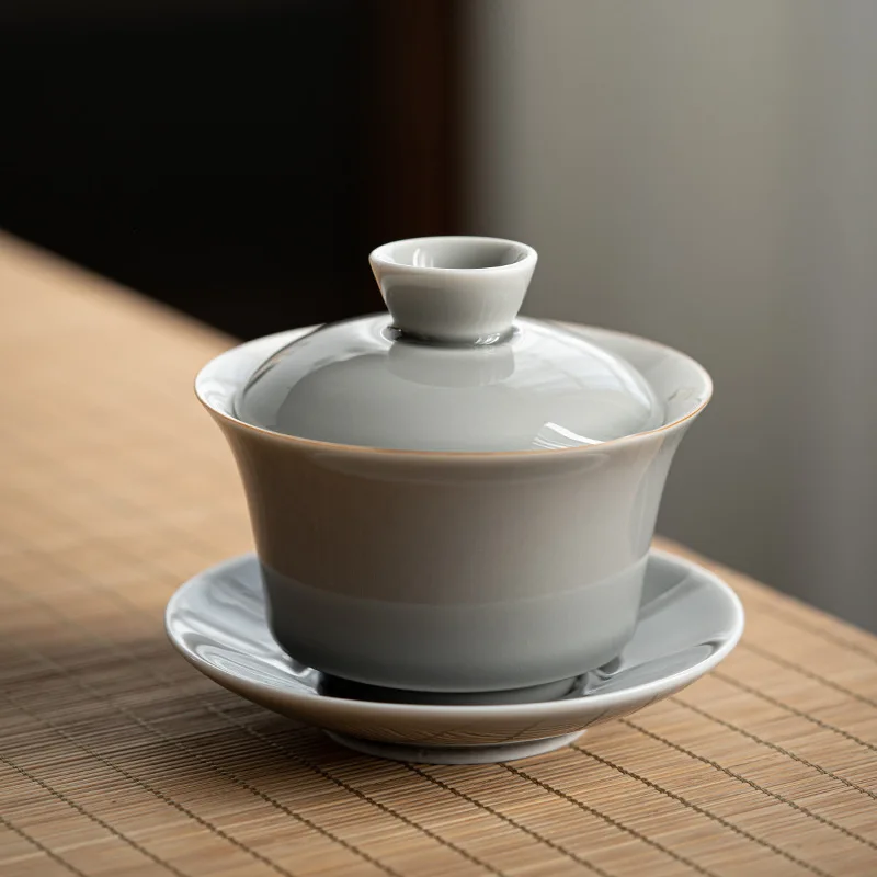 Glaze Lid Bowl Japanese Style Handmade Ceramic Gaiwan Tea Cup Tea Bowl Kung Fu Set Chinese Gaiwan