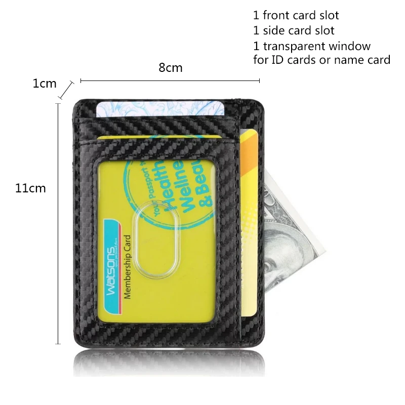 Блокировка RFID мужской женский кошелек тонкий простой банк Дорожный Кожаный