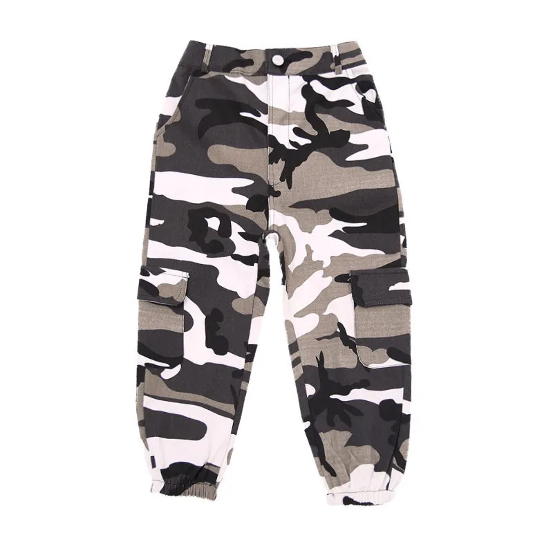 Girls Pants Wine Kid Hip Hop Clothing Camouflage Jogger Pants for Girls Jazz Dance wear Costume Ballroom Dancing Clothes Stage Outfits Suit