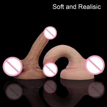 Thrust Adult Toys Realistic Dildo With Powerful Suction Cup Anal Penis Sex Toy Flexible G-spot Stimulation Curved Shaft And Ball 3
