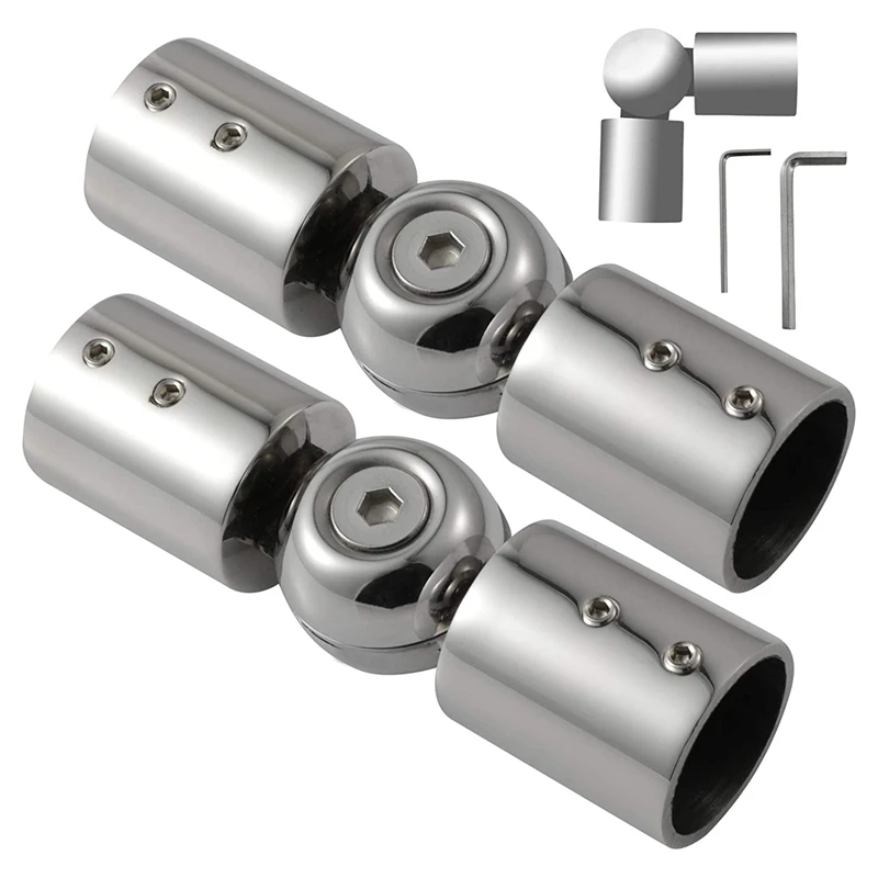 2 Pole Connector Pipe Connector Connectors for 24 mm Curtain Metal Rods 