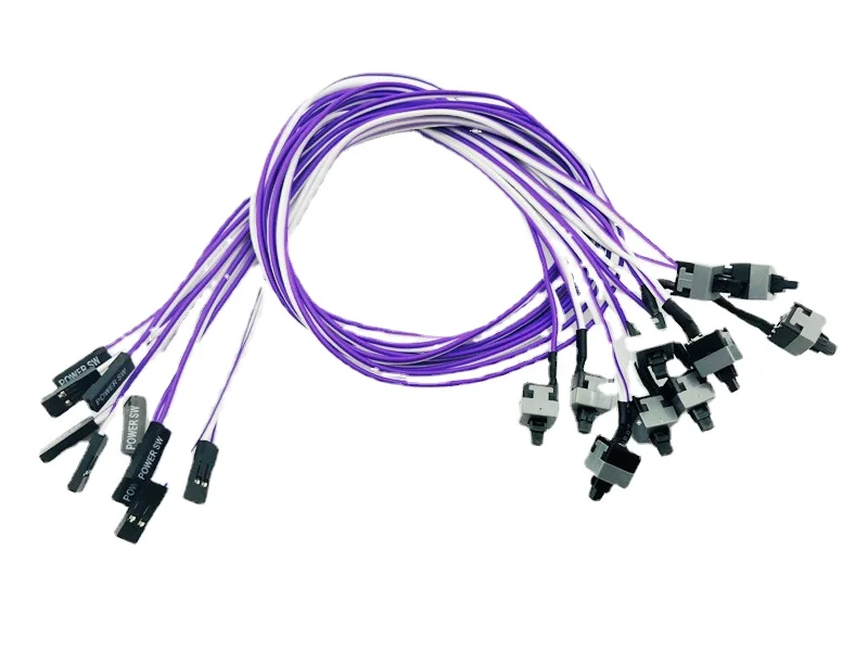 10PCS Reset Motherboard Cable Desktop Computer PC Case Power Button SW