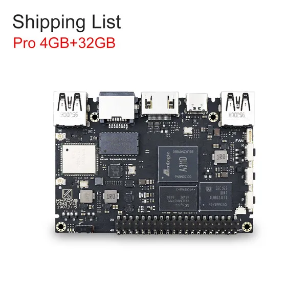 Khadas VIM3 одноплатный компьютер Amlogic A311D с 5,0 топами NPU AI tensorflow x4 Cortex-A73 x2 A53 ядрами SBC android linux