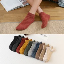 20 пар/компл. натуральный хлопок Для женщин носки однотонные носки из хлопка женские лодочные носки от производителя; женские осенние носки