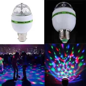 

Stage Light Crystal Ball Party Universal Light Bulb Lamp E27 Spherical Rotating Bar KTV DJ LED RGB Dance Disco Lighting Fixture