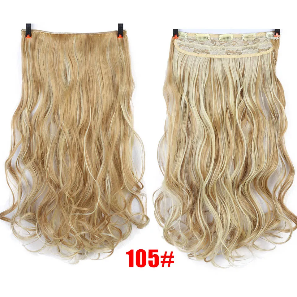 Allaosify длинные прямые женские накладные волосы на заколках, черные, коричневые, высокая температура, синтетические волосы, накладные волосы с эффектом омбре - Цвет: 105