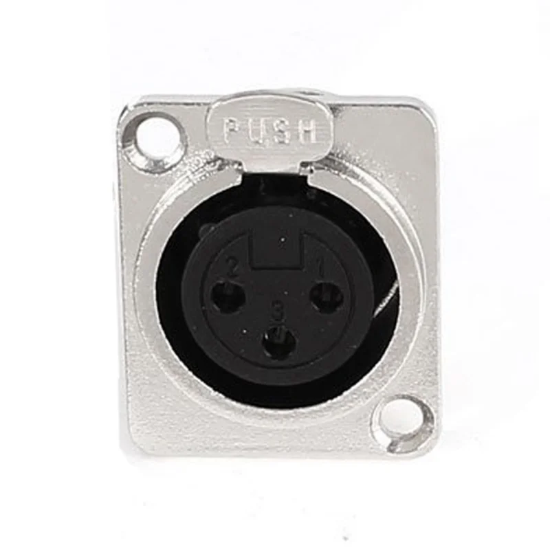 

5 pcs XLR 3 pin female chassis panel mount socket silver black