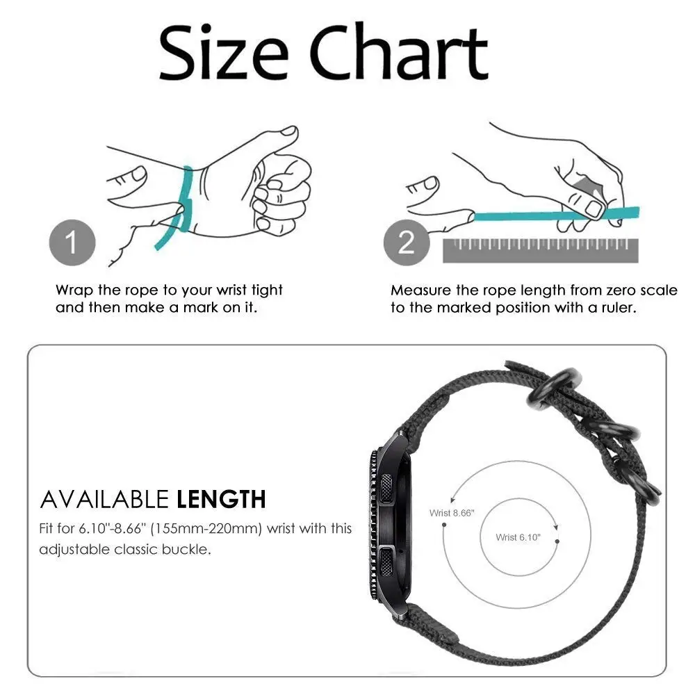22 мм ремешок Nato для Samsung Galaxy watch 46 Gear S3 Frontier active 2 наручный браслет часов huawei Gt