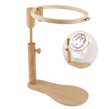 

24Cm Stand Embroidery Hoop Wood Embroidery Cross Stitch Hoop Set Adjustable Desktop Frames Cross Stitch Embroidery Frame