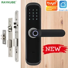 RAYKUBE Fingerprint Lock Wifi Tuya Smartlife APP IC Karte Digitale Code Elektronische Türschloss Home Security Einsteckschloss X3