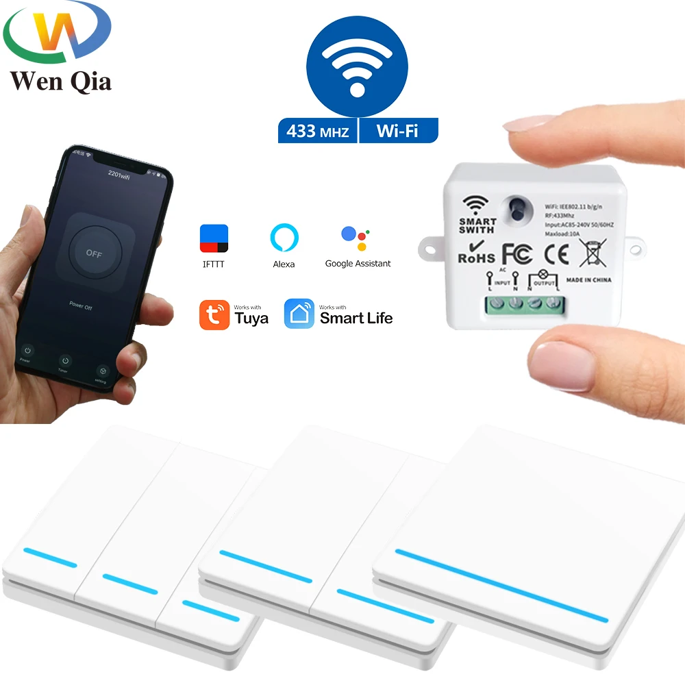 Tuya WI-FI мини прерыватель приложение Smart Life светильник Модуль автоматического