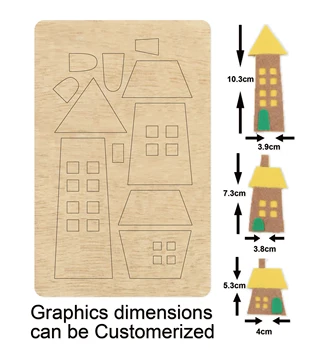 

Castle Chimney Building House party Decoration Wood Moulds Die Cutting Accessories Wooden Dies