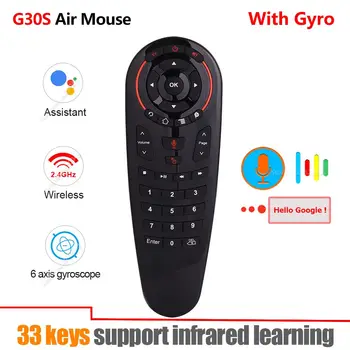 

G30S 2.4G Wireless Voice Air Mouse Remote control 33 keys IR learning Gyro Sensing Smart Remote For Game Android TV Box