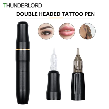 

Newest Permanent Makeup Tattoo Machine with 2 Head For Liner & Shader Microblading Eyebrow Eyeliner Lip Tattoo pen Set