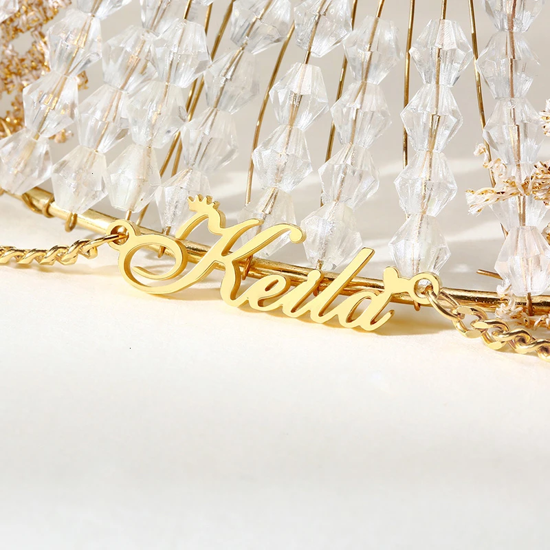 

Custom Name Bracelet Personalized Women Bracelet Stainless Steel Customize Initial Charm Bracelet For Name Jewelry