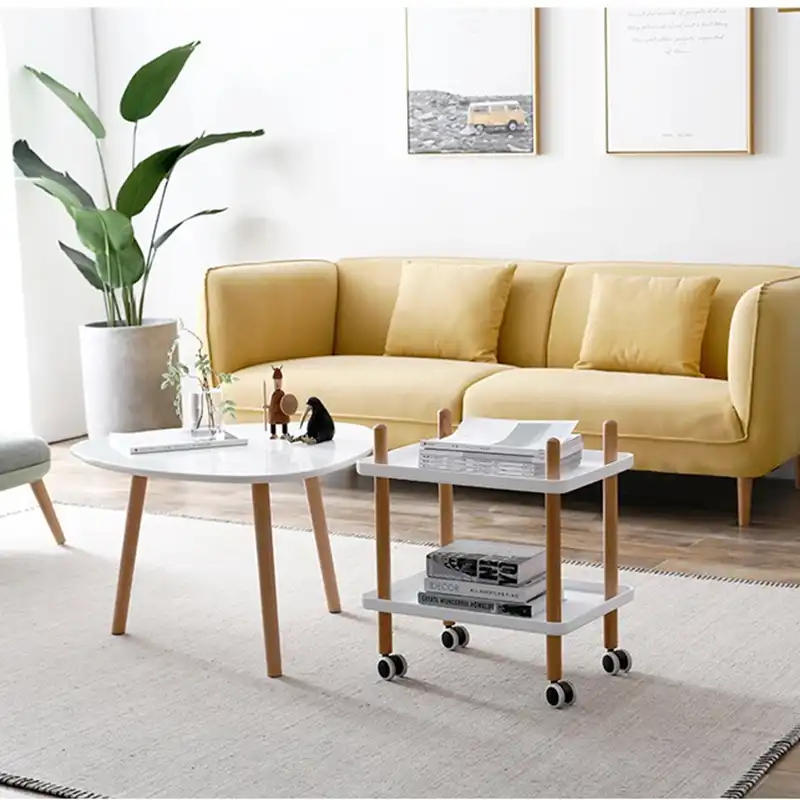 Modern Minimalist Movable Living Room Sofa Side Cabinet Small Cart Movable Living Room Sofa Side Cabinet