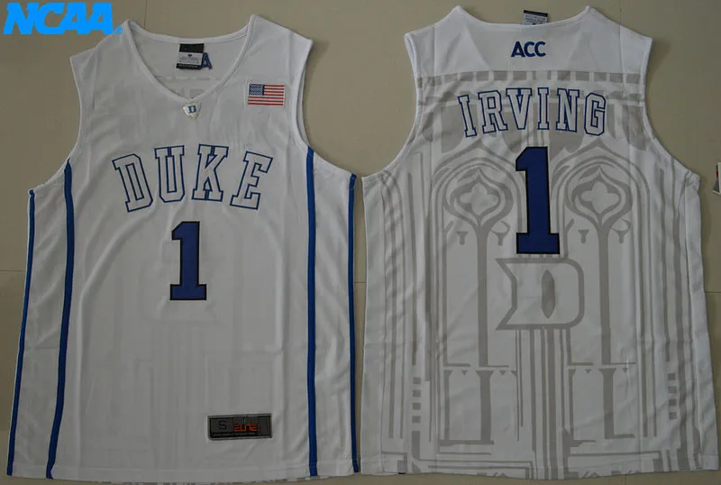 Новое поступление высокое качество NCAA Duke Kyrie Irving#1 футболка колледжа ограниченная Спортивная футболка S-XXXL