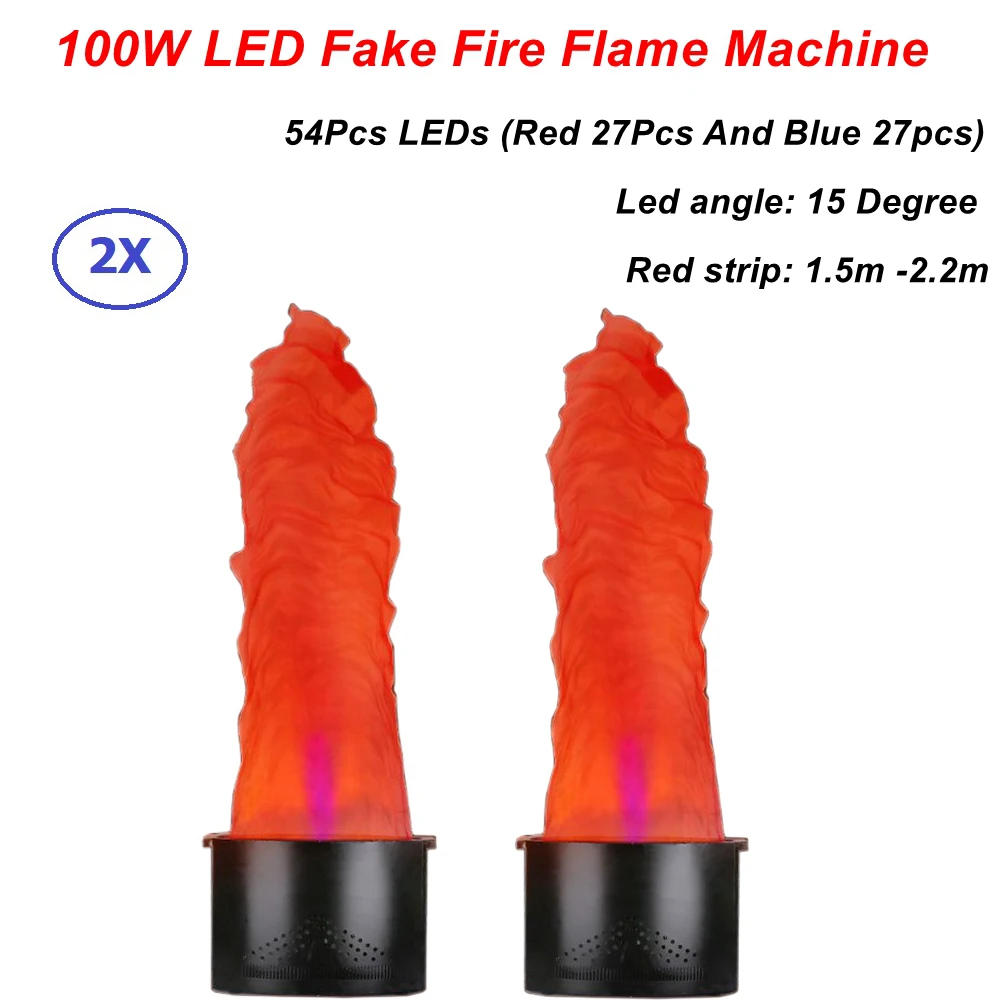 2Pcs/Lot Stage Effect LED Lamp Silk 1.5-2.2 Meter Red and Blue Fake Simulative Fire Flame Lighting Artificial Flame Blow Machine red color indoor artificial fire flame machine led fake fire silk flame effect light stage effect rgb 3in1 lamp for dj disco