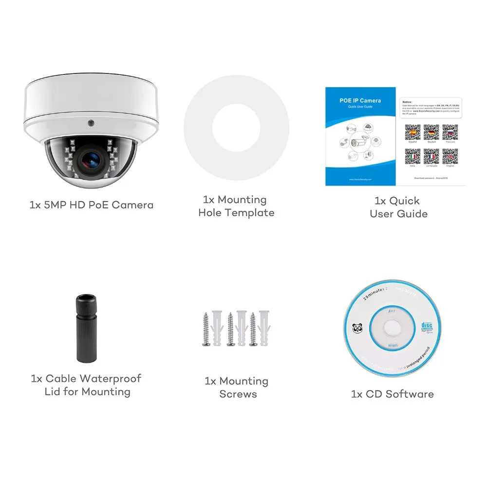 UniLook 5MP HD POE ip-камера 8 шт. в посылка, наружная камера безопасности, встроенный микрофон IP67 IR 30 м Hikvision, совместимая с Onvif H.265